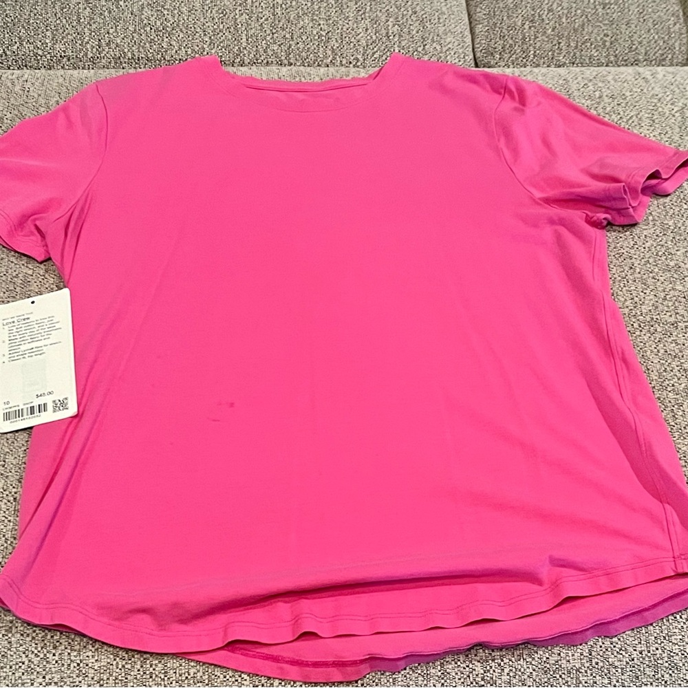 Lululemon Love Crew Sonic Pink, size 10.